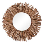 Καθρέπτης Grazzy Inart arum-flotsam ξύλο σε φυσική απόχρωση Φ70x8εκ-PK337-000029
