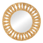 Καθρέπτης Zanlein Inart sisal σε φυσική απόχρωση Φ50x8εκ-PK337-000036
