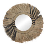 Καθρέπτης Cielro Inart mendong σε φυσική απόχρωση Φ42x6εκ-PK337-000041
