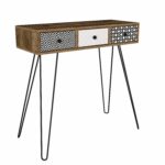 Κονσόλα ArteLibre LIDYA Καφέ Με Σχέδιο 90x35x91cm-AR14410110
