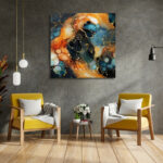 Πίνακας σε καμβά "Universal Texture Abstract" Megapap ψηφιακής εκτύπωσης 100x100x3εκ. - MPGP033-0176 - Image 2
