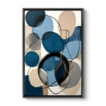Πίνακας σε καμβά "Blue and Beige Abstract" Megapap ψηφιακής εκτύπωσης με κορνίζα χρώμα μαύρο 70x100x3εκ. - MPGP033-0178