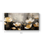 Πίνακας σε καμβά "Gold Flowers" Megapap ψηφιακής εκτύπωσης 80x40x3εκ. - MPGP033-0184 - Image 3