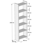 ΒΙΒΛΙΟΘΗΚΗ CLASSIKER HM9226.13 ΜΕΛΑΜΙΝΗΣ ΓΚΡΙ-ΛΕΥΚΟ 48,5x22x160Υεκ. - ΗΜ0533979 - Image 2