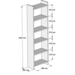 ΒΙΒΛΙΟΘΗΚΗ CLASSIKER HM9226.12 ΜΕΛΑΜΙΝΗΣ SONΟMA-ΛΕΥΚΟ 48,5x22x160Υεκ. - ΗΜ0533977 - Image 2