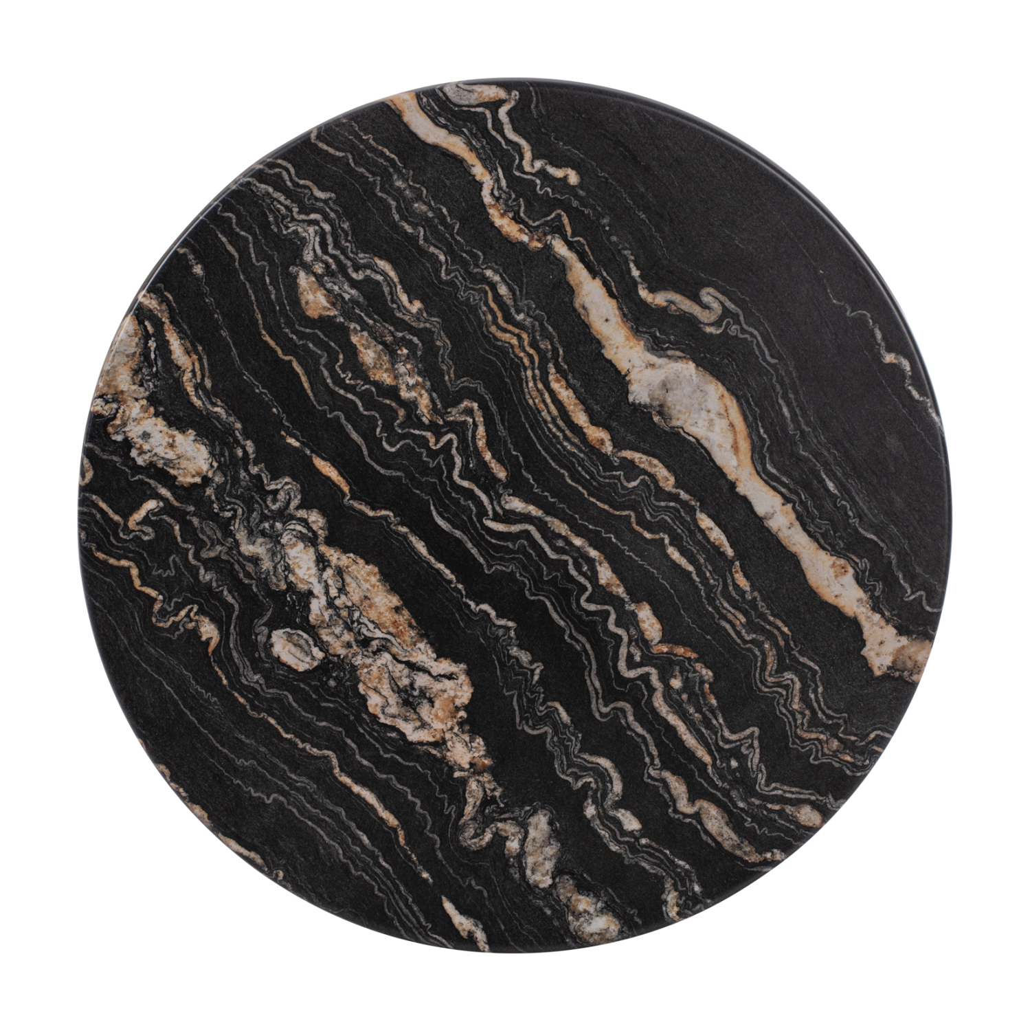 epifaneia-trapezioy-stroggyli-5787-werza ΕΠΙΦΑΝΕΙΑ ΤΡΑΠΕΖΙΟΥ Φ60Χ2.5εκ. 5787 WERZALIT BLACK GOLD MARBLE HM5227.15 - ΗΜ0603123 - Image 1