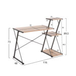 ΓΡΑΦΕΙΟ NOREX HM9317 ΜΕΤΑΛΛΙΚΟ ΜΑΥΡΟ ΜΕ MDF ΕΠΙΦΑΝΕΙΑ ΣΕ ΟΑΚ 116X48X89,5Υεκ. - ΗΜ0533933 - Image 2