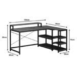 Γραφείο γωνιακό αναστρέψιμο Tebul   MDF-metal σε oak απόχρωση 100x60x88εκ-PK072-000123 - Image 3