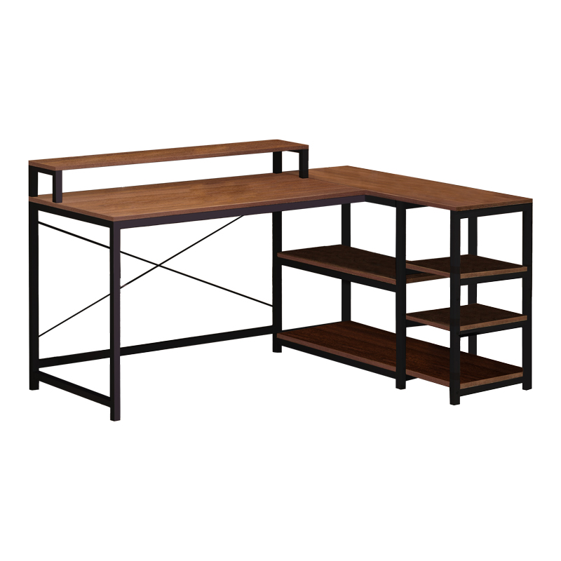 072-000123 Γραφείο γωνιακό αναστρέψιμο Tebul MDF-metal σε oak απόχρωση 100x60x88εκ-PK072-000123 - Image 1