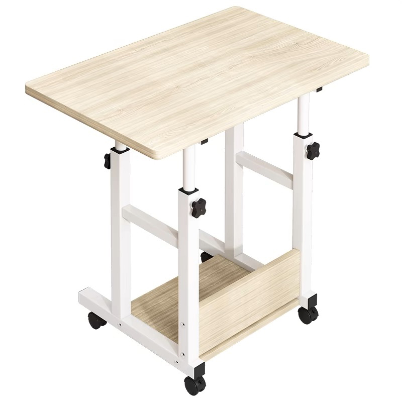 072-000124 Γραφείο τροχήλατο Stolu MDF-metal σε φυσικό-λευκό απόχρωση 60x40x68εκ-PK072-000124 - Image 1