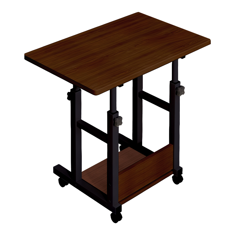 072-000125 Γραφείο τροχήλατο Stolu I MDF-metal σε καρυδί απόχρωση 80x40x68εκ-PK072-000125 - Image 1