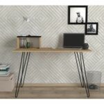 Γραφείο ArteLibre Sikinos Φυσικό/Μαύρο 120x60x76cm-AR14410025