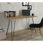 Γραφείο ArteLibre Sikinos Φυσικό/Μαύρο 120x60x76cm-AR14410025 - Image 2