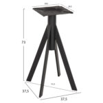 ΒΑΣΗ ΤΡΑΠΕΖΙΟΥ ΜΑΥΡΗ ΜΕΤΑΛΛΙΚΗ ΗΜ5918 37,5x37,5x73Y εκ. - ΗΜ0603137 - Image 2