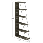 ΒΙΒΛΙΟΘΗΚΗ ΜΙΝΙ TARS HM2241.13 OLIVE GREY ME ΜΑΥΡΕΣ ΒΕΡΓΕΣ 65x22-24x146Υεκ. - ΗΜ0533985 - Image 2