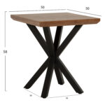 ΒΟΗΘΗΤΙΚΟ ΤΡΑΠΕΖΑΚΙ ΣΑΛΟΝΙΟΥ HM9471.02 MDF ΜΕ ΚΑΠΛΑΜΑ ΑΠΟ ΞΥΛΟ ΚΑΡΥΔΙΑΣ-ΜΕΤΑΛ.ΒΑΣΗ 50x50x58Υεκ. - ΗΜ0534752 - Image 2