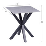 ΒΟΗΘΗΤΙΚΟ ΤΡΑΠΕΖΑΚΙ ΣΑΛΟΝΙΟΥ HM9471.05 GREY MARBLE TOP-ΜΑΥΡΗ ΜΕΤΑΛ.ΒΑΣΗ 50x50x55Yεκ. - ΗΜ0534753 - Image 2