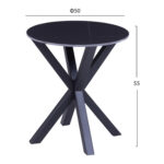 ΒΟΗΘΗΤΙΚΟ ΤΡΑΠΕΖΑΚΙ ΣΤΡΟΓΓΥΛΟ HM9473.04 BLACK MARBLE ΕΠΙΦΑΝΕΙΑ ΜΑΥΡΗ ΒΑΣΗ Φ50x55Yεκ. - ΗΜ0534758 - Image 2