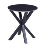 ΒΟΗΘΗΤΙΚΟ ΤΡΑΠΕΖΑΚΙ ΣΤΡΟΓΓΥΛΟ HM9473.04 BLACK MARBLE ΕΠΙΦΑΝΕΙΑ ΜΑΥΡΗ ΒΑΣΗ Φ50x55Yεκ. - ΗΜ0534758