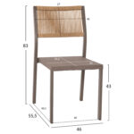 ΚΑΡΕΚΛΑ ΑΛΟΥΜΙΝΙΟΥ ΣΑΜΠΑΝΙ ΜΕ RATTAN & TEXTLINE HM5921.03 46x55,5x83 εκ. - ΗΜ0534881 - Image 2