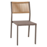ΚΑΡΕΚΛΑ ΑΛΟΥΜΙΝΙΟΥ ΣΑΜΠΑΝΙ ΜΕ RATTAN & TEXTLINE HM5921.03 46x55,5x83 εκ. - ΗΜ0534881
