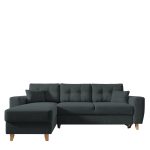 Καναπές Γωνιακός ArteLibre Αναστρέψιμη Γωνία JESSIE 235x160x85cm Σκούρο Γκρι-AR14190039
