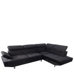 Καναπές Γωνιακός ArteLibre OZMA Μαύρο Ύφασμα 254x160x70cm-AR14290037 - Image 2