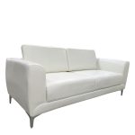 Καναπές Τριθέσιος ArteLibre ELFRIC Λευκό PU 190x81x81cm-AR14290046