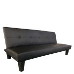 Καναπές Κρεβάτι Τριθέσιος ArteLibre NAHELE Μαύρο PU 179x82.5x78cm-AR14290070 - Image 2