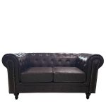 Καναπές Διθέσιος ArteLibre AVERY Σκούρο Καφέ PU 155x90x73cm-AR14290074 - Image 2