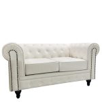 Καναπές Διθέσιος ArteLibre AVERY Λευκό PU 155x90x73cm-AR14290075