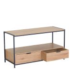 Τραπεζάκι Σαλονιού ArteLibre WEXLEY Δρυς/Μαύρο Μοριοσανίδα/Μέταλλο 100x40x50cm-AR15340052 - Image 2