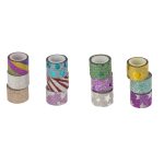Ταινία Συσκευασίας Με Glitter 12mm Με 3 Θήκες Σε Διάφορα Χρώματα Και Σχέδια Σετ 12Τμχ-AR06530220 - Image 4