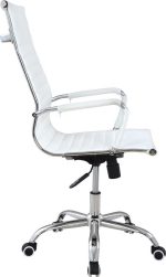 Καρέκλα Γραφείου ArteLibre ΔΙΩΝΗ Λευκό PU 55x60x104-111cm-AR14230018 - Image 3